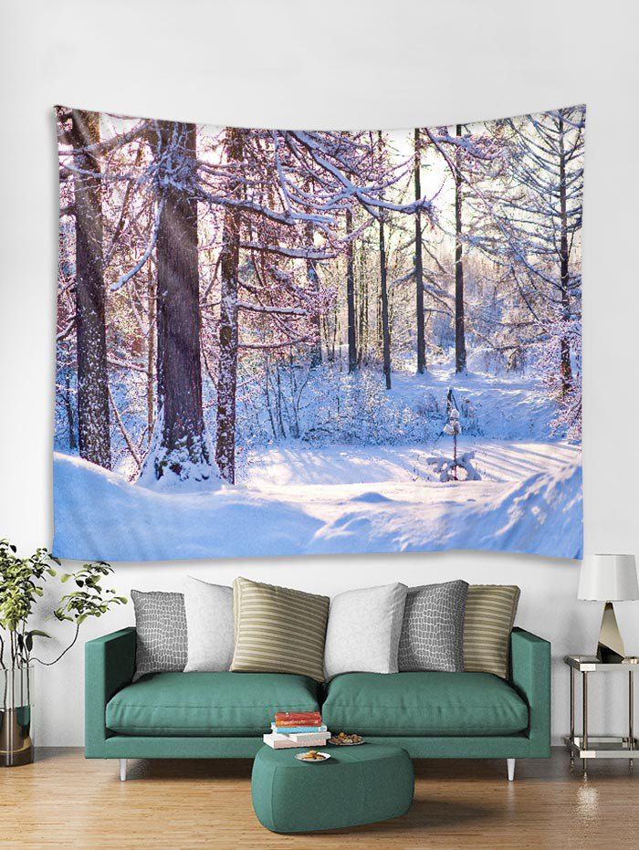 

Christmas Snow Forest Tapestry Art Decoration, White