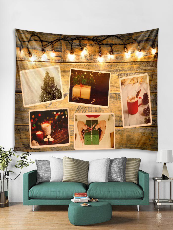 

3D Christmas Gift Light Wall Tapestry Art Decoration, Sun yellow