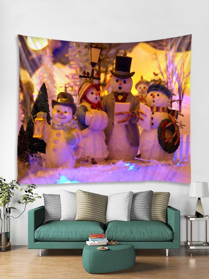 

Christmas Snowmans Tapestry Art Decoration, Sun yellow