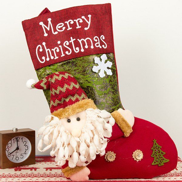 

Large Three-dimensional Christmas Stockings Christmas Sock Gift Bags Christmas Candy Bags Christmas Day Decorations, Red