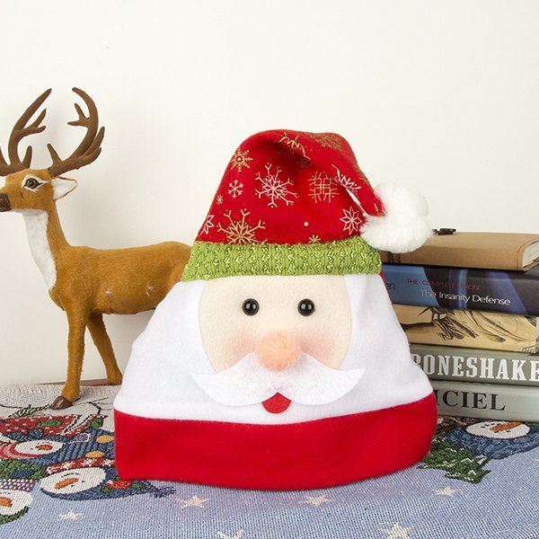 

Adult Flannel Cartoon Decoration Christmas Hat, Red