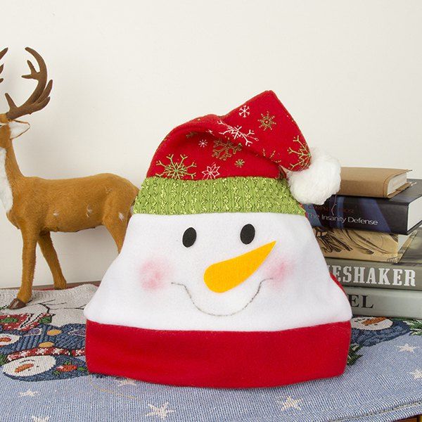 

Adult Flannel Cartoon Decoration Christmas Hat, Red