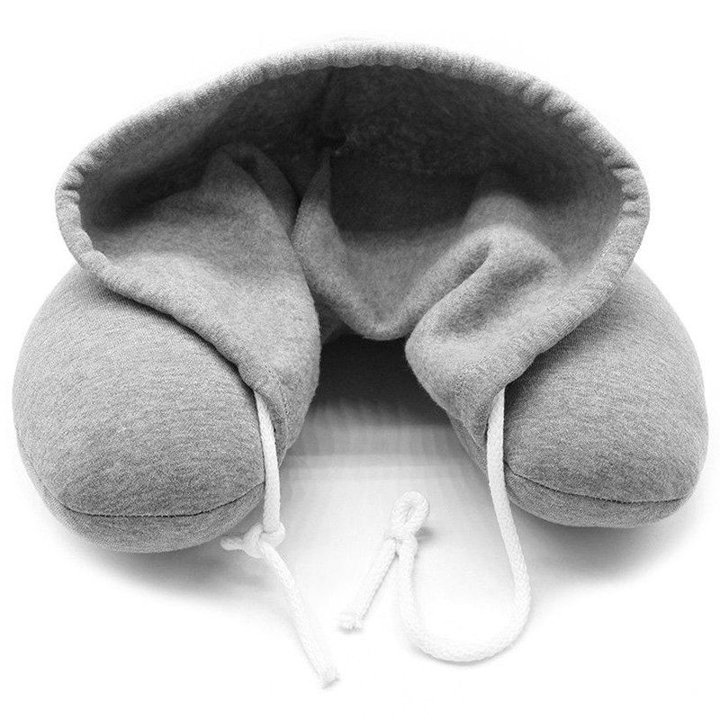

15 - LBE5214 Hooded U-shaped Pillow, Gray