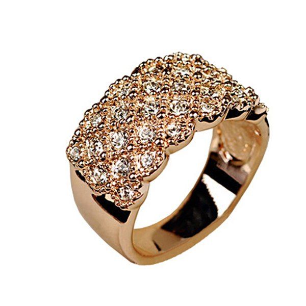 

Fashion Austrian Crystal Finger Zircon Ring, Gold