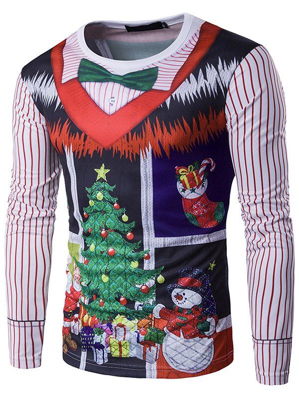 

Men's Christmas Element Long Sleeve T-Shirt, White