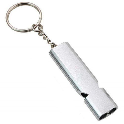 

Outdoor Survival Whistle Keychain, Silver