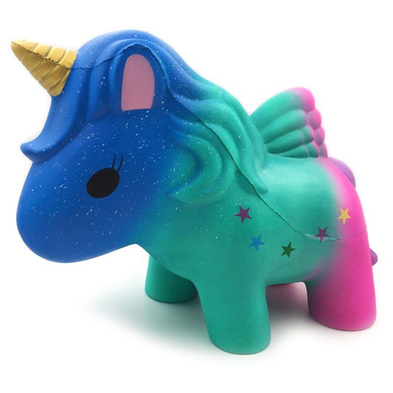 

Slow Rebound Oversized Unicorn Horse Squishy Toy, Blue