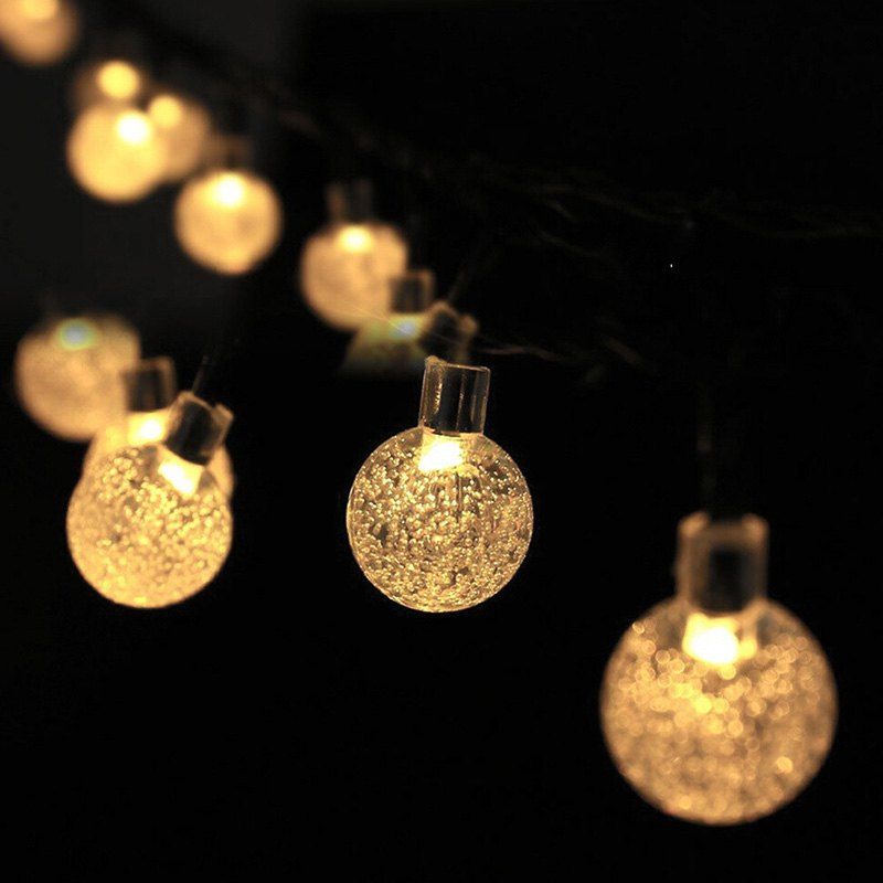 61 Off 2019 Christmas Decorations Solar Snowflake Bubble Ball Fashion Christmas Decorations Solar Snowflake Bubble Ball Light String 30led Holiday Outdoor Decorative Lights