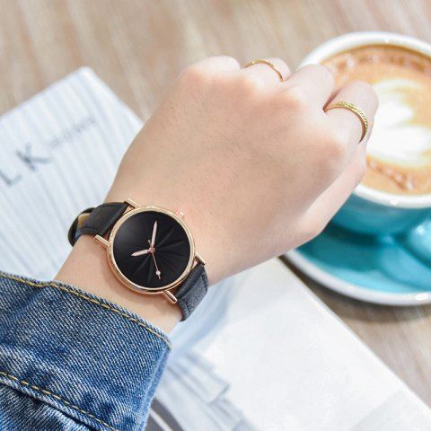 Women's Watch Leisure Sun Flower Mirror Quartz Fashion Belt