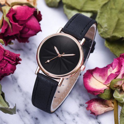 Women's Watch Leisure Sun Flower Mirror Quartz Fashion Belt