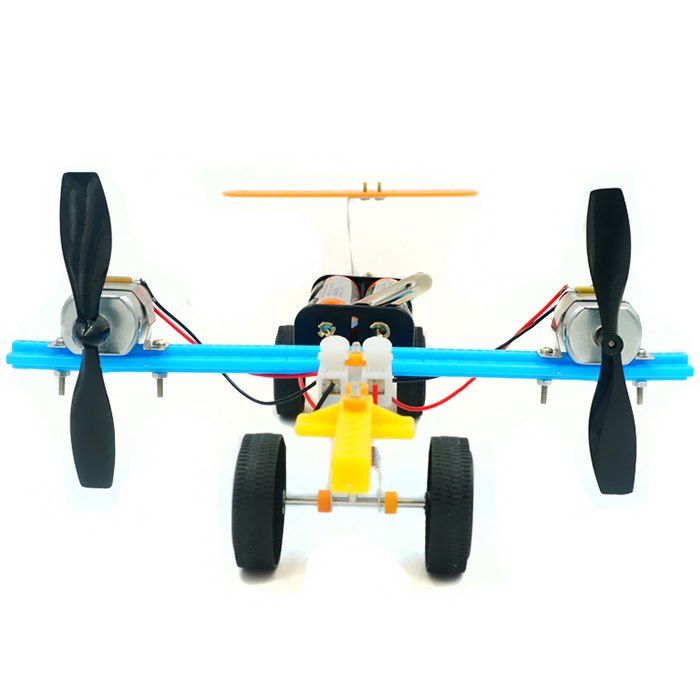 

DIY Twin Propeller Taxiing Aircraft Scientific Toy Set for Kids, Deep sky blue