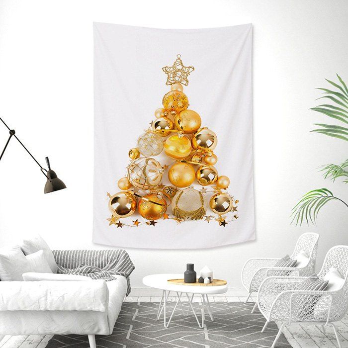 [44% OFF] Rectangular Christmas Tree Peach Tapestry Fabric Wall Hanging Mural Christmas