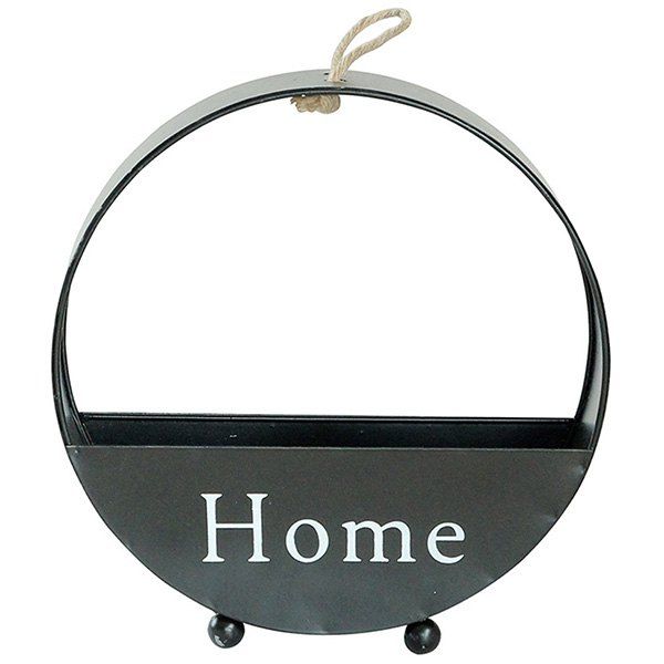 

Creative Indoor Wrought Iron Wall Hanging Flower Stand Succulent Tabletop Flower Pot, Black