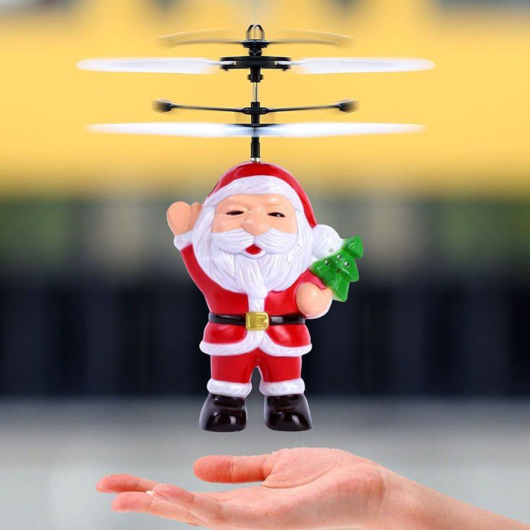 

Christmas Santa Claus Suspension Helicopter Toy Gift for Children, Red