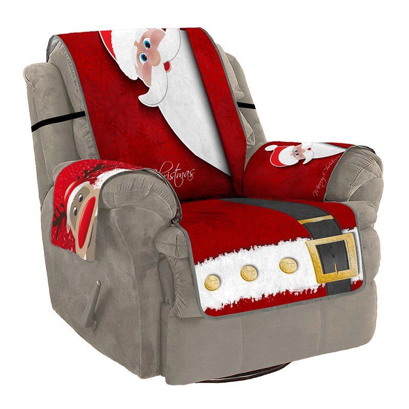 

3D Digital Printed Cartoon Santa Belt Pattern Sofa Cushion, Lava red