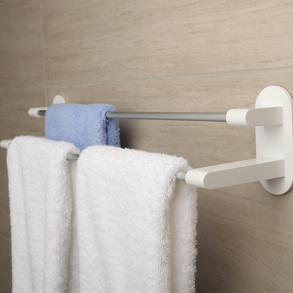 3M Self Adhesive Towel Rack With Double Aluminum Rod ( 17 Inch ) Bath ...