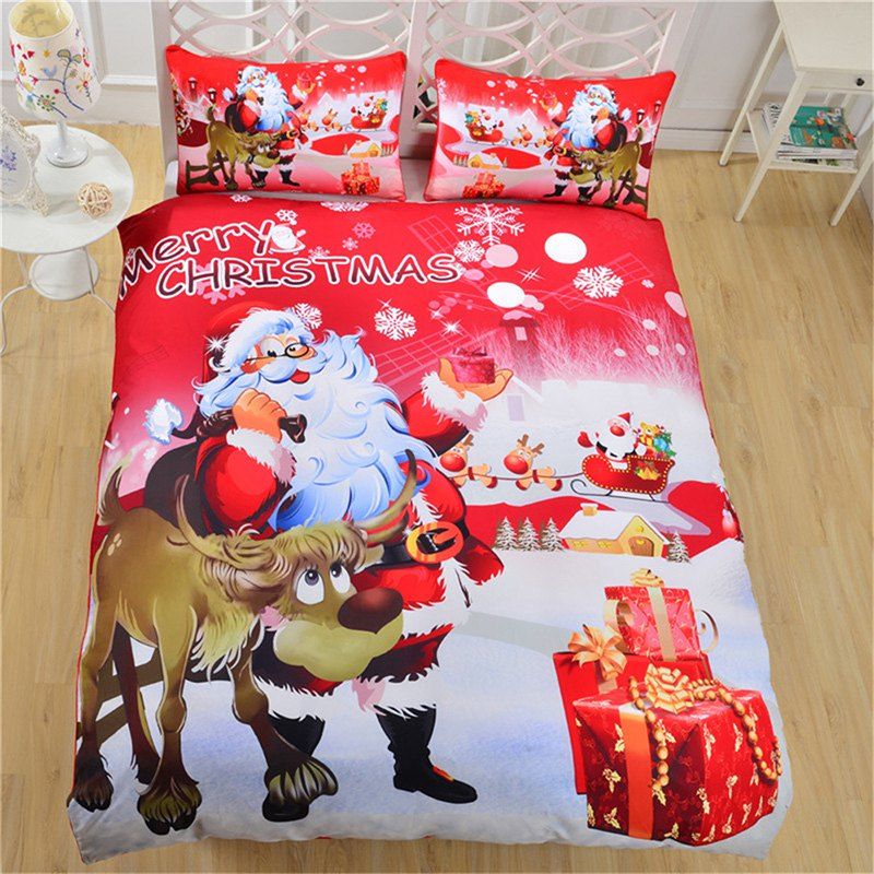 Trendy Christmas Series Quilt Home Textile Kit Bedding 3pcs  