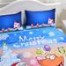 Christmas Series Quilt Home Textile Kit Bedding Three-piece Pattern Couple Kit -  