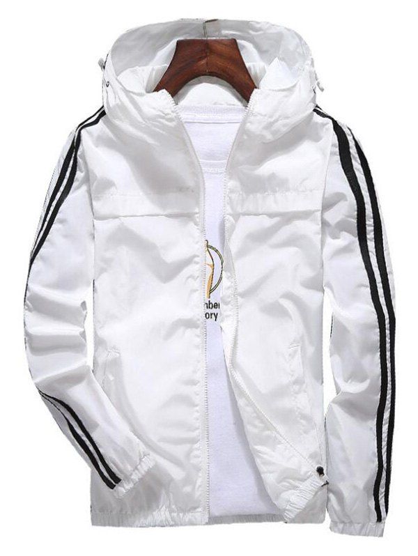 Veste Homme Capuche Couleur Unie Simple Sports En WHITE veste sport couleur france