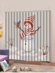 45 Off 2pcs Christmas Snowman Bird Window Curtains Rosegal