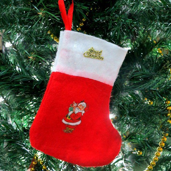 

Little Christmas Sock Candy Bag Santa Clause, Red