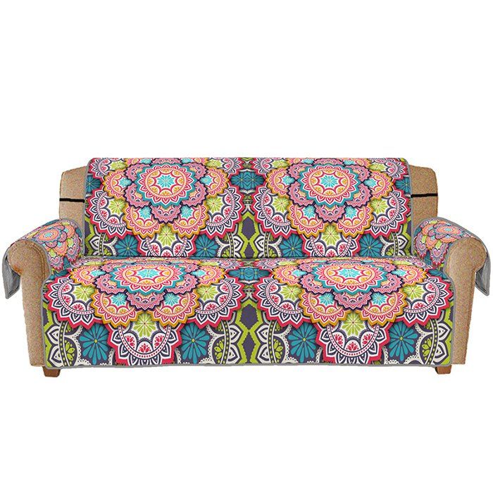 2018 Digital Printed Mandala Flower Pattern Sofa Cover In Multi A Digital Printed Mandala Flower Pattern Sofa Cover