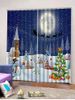 2PCS Christmas Town Scenery Pattern Window Curtain [23% OFF] | Rosegal