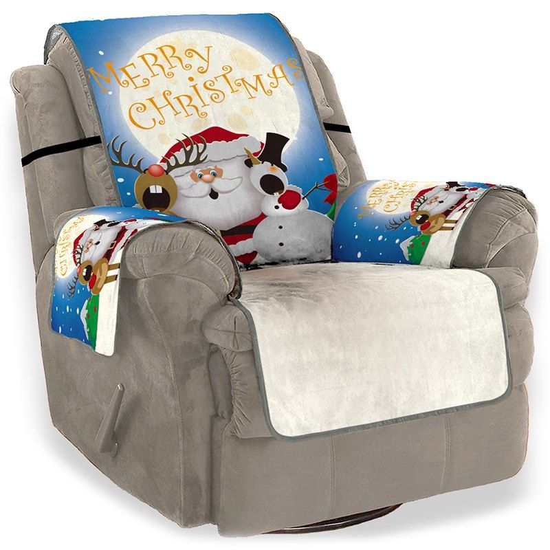 

Christmas Milk White Single Sofa Mat, Crystal cream