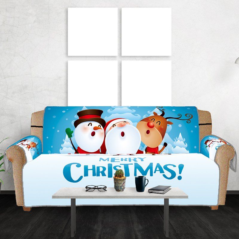 

Christmas Multi-person Sofa Cushion, Pastel blue