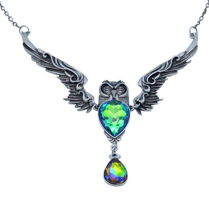 

Personality Vintage Owl Crystal Sweater Chain, Black