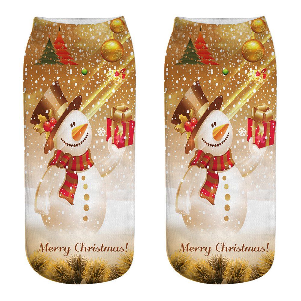 

Christmas 3D Printed Socks, Multi-a