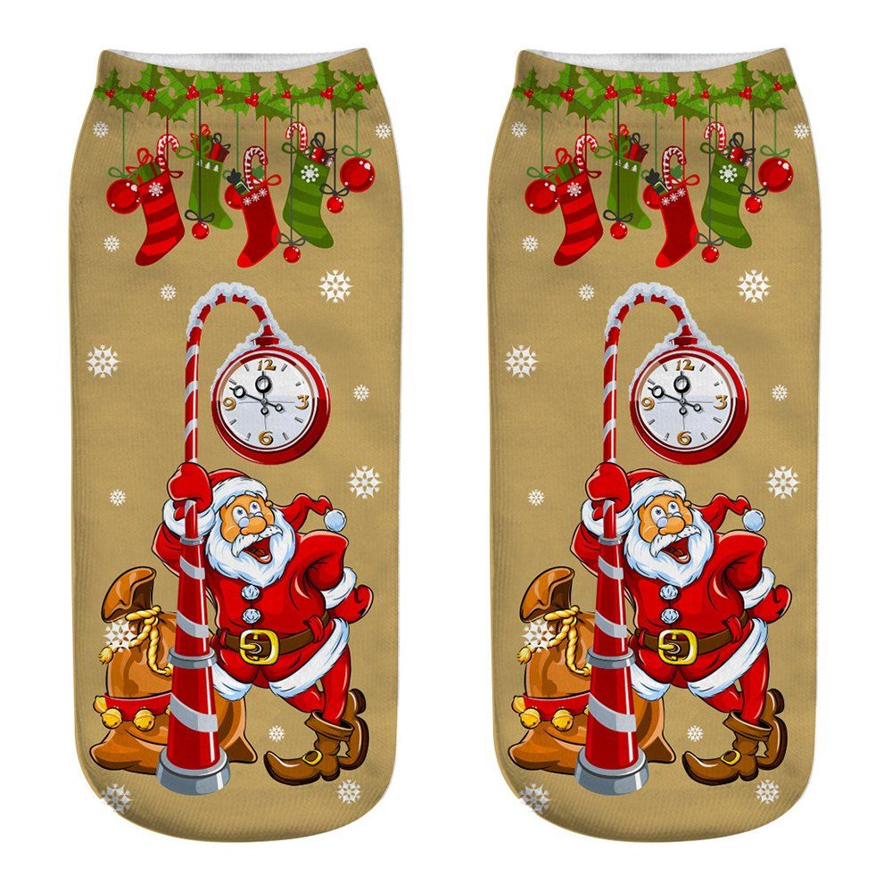 

Christmas 3D Printed Socks, Multi-a