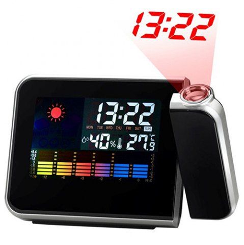  Projection LED Color Screen Weather Forecast Electronic Alarm Clock 