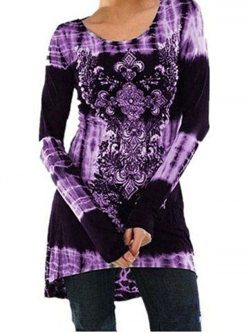 Purple Dresses Free Shipping And Rosegal Fashion Printed Long Sleeved Dress