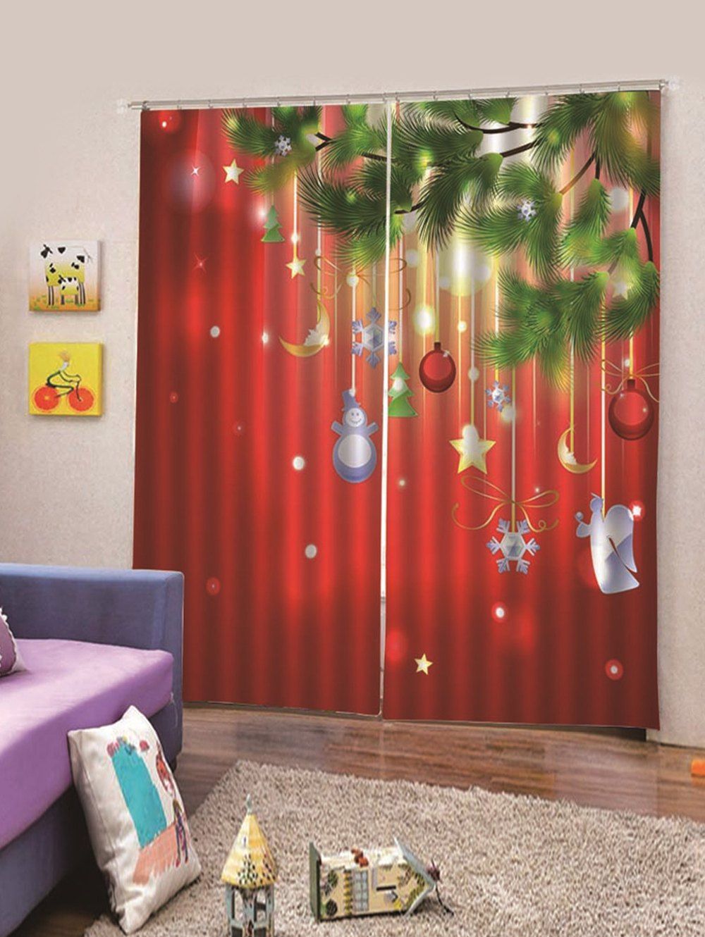 64 Off 2pcs Christmas Hanging Decorations Printed Window