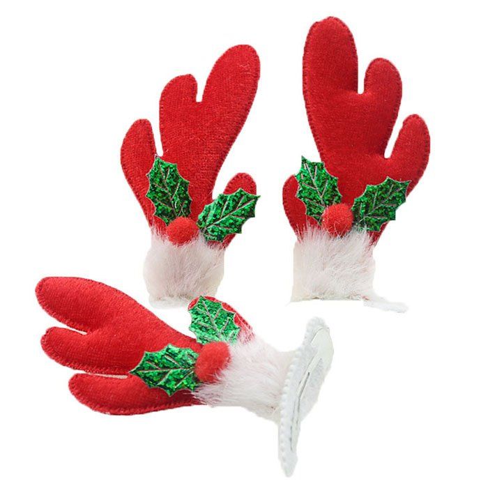 

Christmas Activity Cotton Hair Clips  / Hat Headwear 2pcs, Rosso red