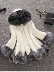 Autumn And Winter Faux Rabbit Fur Fox Fur Hooded Coat -  