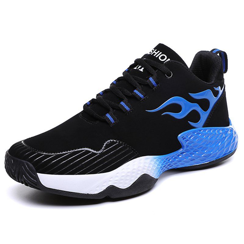 

Men Flame Rubber Bottom Wear-resistant Anti-skid Sneaker, Blue