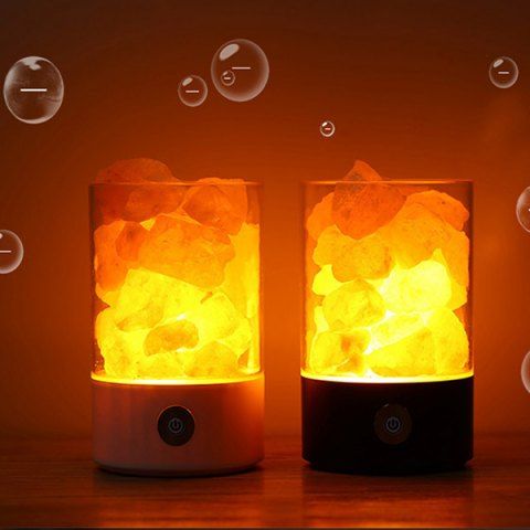  Crystal Salt Table Lamp Himalayan Bedroom Bedside Night Light 