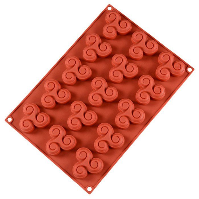 

Cake Gyro Style Biscuit 15 Even Silicone Baking Mold, Cherry red