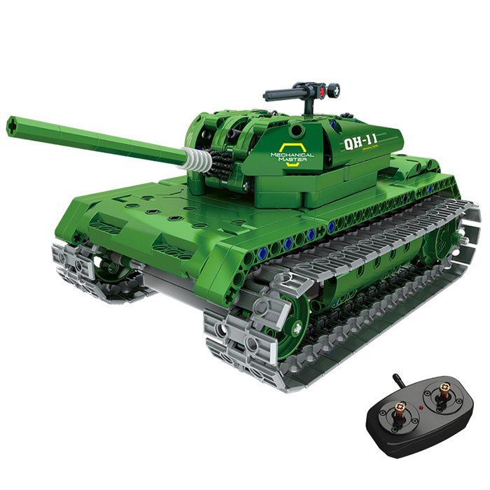 

2.4G Electric RC Military Tank Assembling Building Blocks Children's Educational Puzzle Insert Toy, Medium spring green