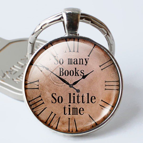 

Clock Letter Time Gemstone Keychain, Coffee