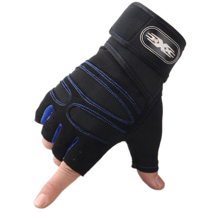 

YJM1053 Men's Sports Fitness Outdoor Skid Gloves, Deep blue