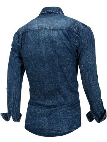 camisa azul electrico hombre