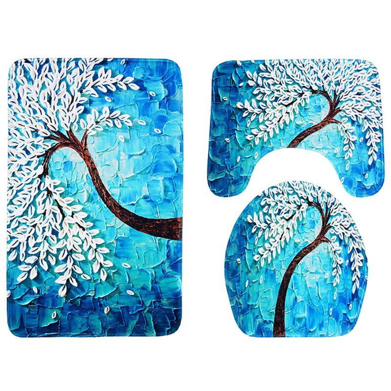 

Carved Happiness Tree Anti-skid Absorbent Pad 3pcs, Deep sky blue
