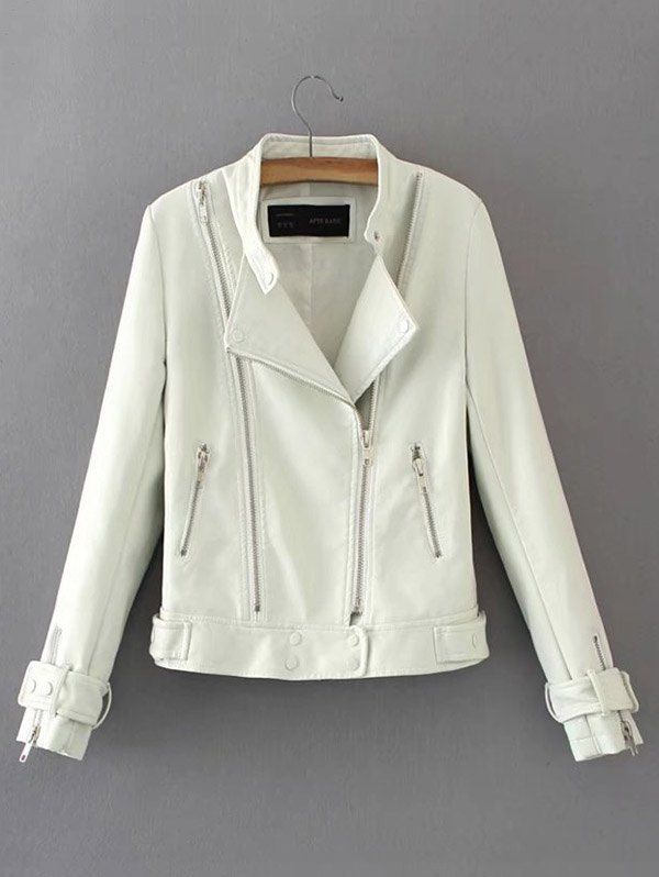 Women S Autumn Personality Side Zip Leather Jacket