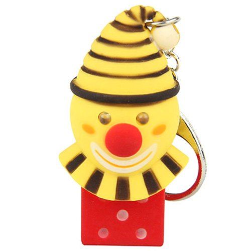 

LED Light Keychain Christmas Clown Creative Gift, Yellow