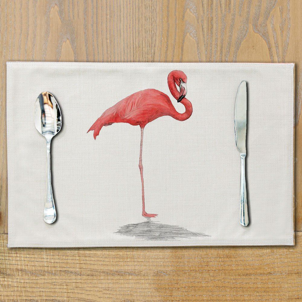 

Flamingo Cotton Meal Pads Dish Western Anti-scalding Table Mats, Multi