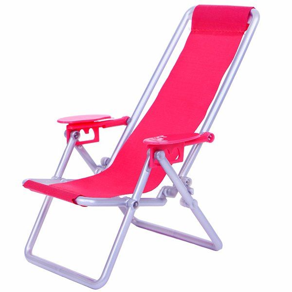 

Dollhouse Furniture Swim Foldable Beach Chair for Doll, Deep pink