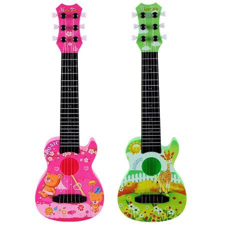 

890 - B9 Six - string Anime Guitar Musical Instrument Early Education Educational Toys, Rose red